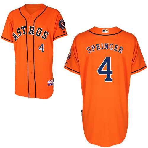 George Springer #4 MLB Jersey-Houston Astros Men's Authentic Alternate Orange Cool Base Baseball Jersey